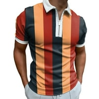 CLlios polo majice za muškarce Slim Fit kratki rukav grafički prugasti formalni poslovni golf tee majice