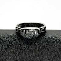 Uloveido Fashion Silver ugravirani hebrejski šuplji prsten za muškarce, muškarci, muški ženski, ja sam