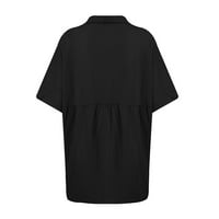 Ženski bluze Ženska ljetna casual labava kratka rukava ličnost tiskana vrhunska pamučna majica black