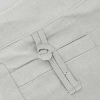 Airpow Clearence ženske elastične strugove casual pantalone čvrstog tanjura tanke pamučne konopske hlače