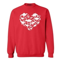 Shop4ever Heri's Dino Love Dinosaur Heart Valentinovo za Valentinovo