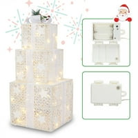 Set božićnih osvijetljenih poklon kutija, pred-lit LED svjetla Up sadašnje kutije Ornament Ornament
