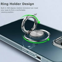 DTECCK iPhone PRO MA jasna futrola sa držačem prstena, magnetskog stickstana tanka futrola za telefon