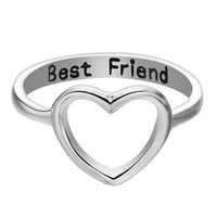 Gupest Birch Žene Najbolji prijatelj Hollow Heart Finger prsten za prsten za prsten nakit