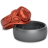 Rinfit silikonski prstenovi za žene i muškarce - par setovi gumene vjenčane trake - unutarnji korak