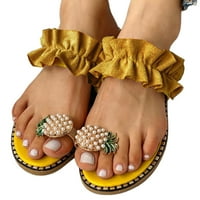 Ananapple Flip Flops Protuklizne cipele Flip Flops Rođendanski pokloni za WOMEM Yellow 43