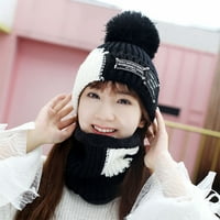 Kayannuo Božićna čišćenje moda Ženska pletena vunena šal šešir pompom kapa Postavite tople zime + šal