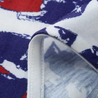 AMOUSA Ženska Tie-Dye Dan nezavisnosti Modni tiskani Šarene majice bluza s kratkim rukavima za žene