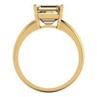 2. CT briljantan Asscher Clear Simulirani dijamant 18k žuti zlatni pasijans prsten sz 7.25