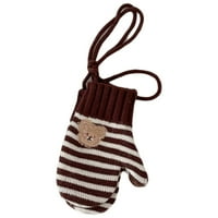 Seyurigaoka Dječje zimske rukavice sa žicom bespoidni nosač Stripe kontrastne boje pune rukavice snijega