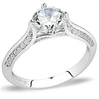 Žene visoko polirani prsten od nehrđajućeg čelika sa AAA razredom CZ-a na bistri - veličine 8
