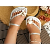Daeful Womens ravne sandale Ljetne klizne cipele Plaža Sandal Unutrašnja udobnost Neklizajući prsten