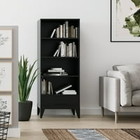 SIMPLI HARPER police za knjige sa skladištem u crnom
