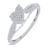 Carat okrugli rez prirodni bijeli dijamantski vjenčani prsten za žene za žene u 14k bijelo zlato preko
