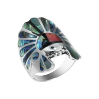 Aeravida Symbol Abalone Shell Sterling srebrni prsten-13