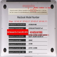 Kaishek Zaštitna futrola Tvrdi poklopac za stari MacBook Pro 13 + crni poklopac tipkovnice A ili A1502,