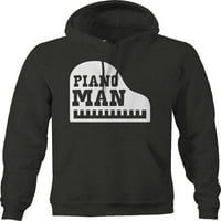 Piano Man Funny Music Hoodie za velike muškarce 3xl tamno siva