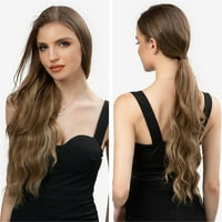 ZTTD BROWN HIDE EXTESSING HAIR EXTINETING CLIP u val kovrčavoj frizuri za žene podesive veličine Prozirna