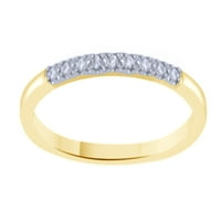Bijeli prirodni dijamantski akcentni vjenčani prsten u 10k žuto zlato
