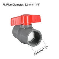 Kuglasti ventil vode cijevi navojni krajevi 1-1 4 unutrašnji rupa s crvenim sivim