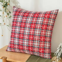 Clearsance YoHome Božićni plaćeni dekorativni jastuk navlake navlake za snježne pahulje Tartan škotska