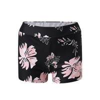 Levmjia Womens Dvije kupaće komisije Žene Visoko struk Bikini dno Cvjetni print Swim Gatchs Place Shorts