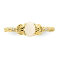 10k žuto zlatni prsten sa kamenjem oktobar OPAL ovalni fenomena dijamant