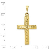 Extel Veliki 10K zlatni dijamantski latinski križni privjesak, izrađen u SAD-u