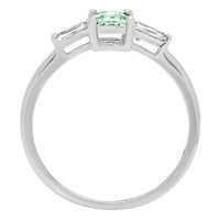 0,8ct smaragdni rez zeleni simulirani dijamant 14k bijeli zlatni godišnjica Angažmane kamene prstene