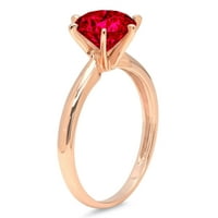 1. CT sjajan okrugli rez prozirni simulirani dijamant 18K ružičasto zlato pasijans prsten sz 6.75