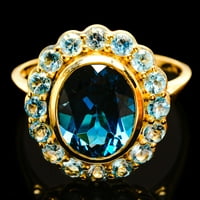 London Blue Topaz, Swiss Blue Topaz Veličina prstena - Ručno rađen boho vintage nakit R22482-LBT