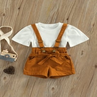 Thefound novorođenčad za djecu za djevojčice Ljetna odjeća rebrasta majica kratkih rukava + zavojnice