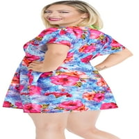 Zaljev Ženska mini plaža Tropska haljina kupaći kostim V Vrući za vrat Poklopac za kupaće kostime Women XL-XXL Punch, Cvjetni