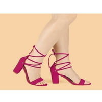 Allegra K ženske sandale Čvrste ležerne ljetne šljokice čipke sandale
