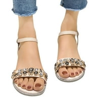Daznico papuče za žene ženske riblje usta sandale platforme rhinestone sandale papuče sandale sive 6.5