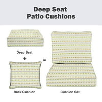 Dvodijelni jastuk dubokog sjedenja postavljen bešavne šarene tačke vanjske stolice sa čvrstim pravokutnikom skupova za jastuk