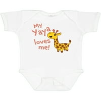 Inktastic moj yaya voli mene - slatka Giraffe poklon baby boy ili baby girl bodysuit