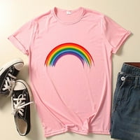 GDFunWomen Pride Rainbow Flag Flag Tun Tunic Pulover kratka rukava majica majica majica majica za žene