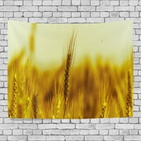 PopCritiation Žuta pšenična ukrasa Zidna tapiserija