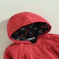 Dječja djevojaka Djevojke Cvjetni kapuljač Vodootporni jakna s kapuljačom vjetra