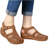 Ženske sandale sa sandalama Sawvnm Žena Ljetni modni casual Sandale Ležerne prilike ravne pune boje cipele od velikih poklona za manje