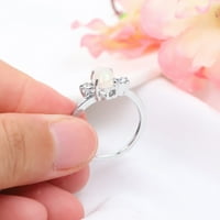 Prstenje nakita Izvrsne ženske srebrne prsten od ovalnog rezanja vatre Opal dijamantni prstenovi za