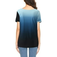 SunhillsGrace majice za žene Ležerne prilike modne gradijent O-izrez Labavi majica kratkih rukava Top