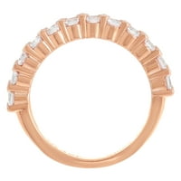 1. CTTW okrugli CURC Cubic cirkonijski rubni prsten za više reda, ružičasto pozlaćeno na srebru sterlinga