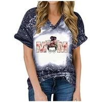 Uublik bejzbol mamine majice za žene ljetne majčine dnevne gradijentne tiskane majice na vrhu kratkih