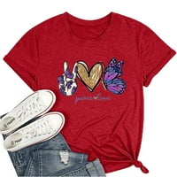 Majice za žene Modni kratki rukav cvjetni ispis O-izrez Kratka majica Labava bluza Top košulja TOP bluza