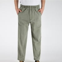 Duge hlače za muškarce muške lagane casual dugačke hlača elastična struka crtež udobne džepne hlače