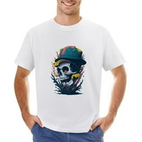 Šarena lubanja Zombie Muška majica Halloween skelet grafički tee