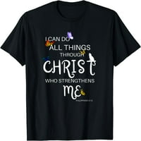 Mogu sve učiniti kroz Christ CAT versku majicu crna 3x-velika