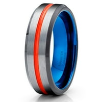 Narandžasta volfram vjenčanica siva volfram prsten muškarci i žene jedinstveni volfram prsten siva četkica